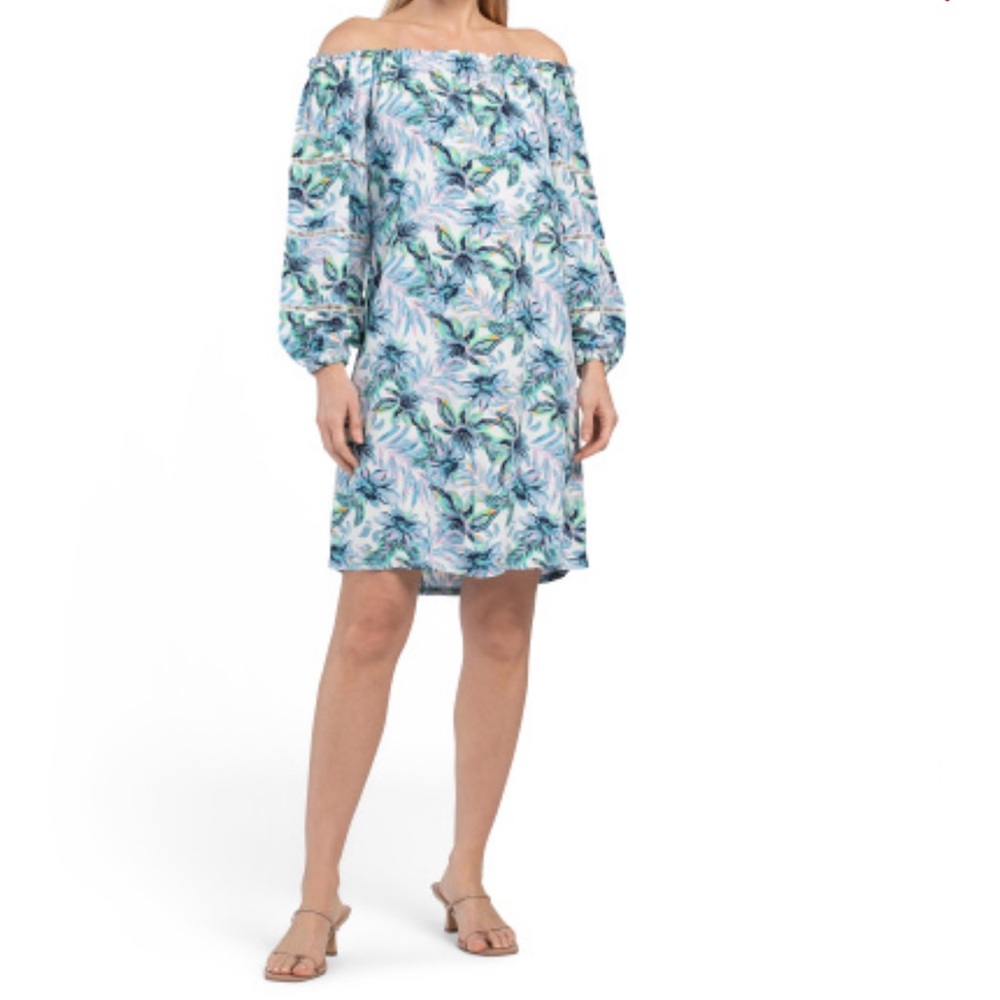 Stella Parker off the shoulder long balloon sleeves dress
